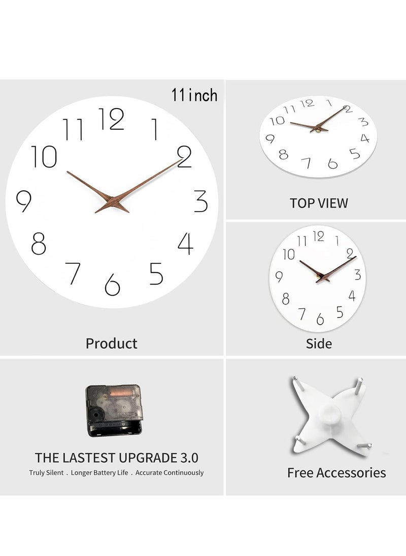 Generic 11inch Wall Clock,Wood Modern Wall Clock,Silent Non Ticking,Battery Operated,for Kitchen, Living Room, Office, Bedroom, Bathroom  - Image 3