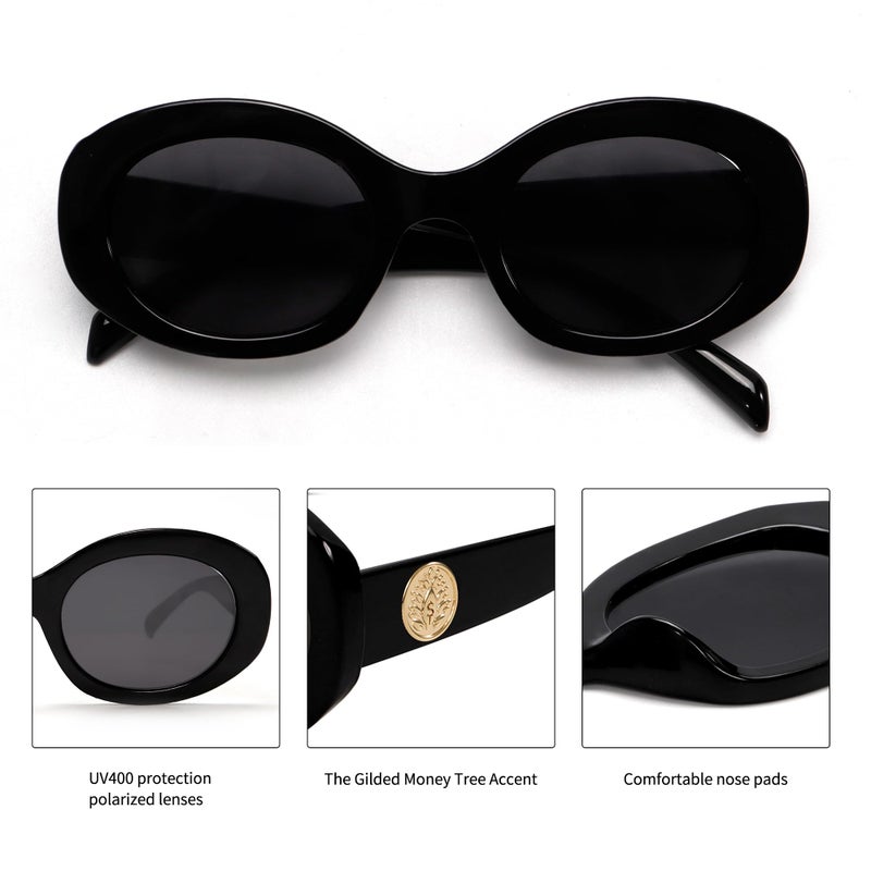 TYA Retro Oval Sunglasses for Women 90s Round Chic UV400 Protection 2026 Chunky Thick Frame Sun Glasses - Image 4