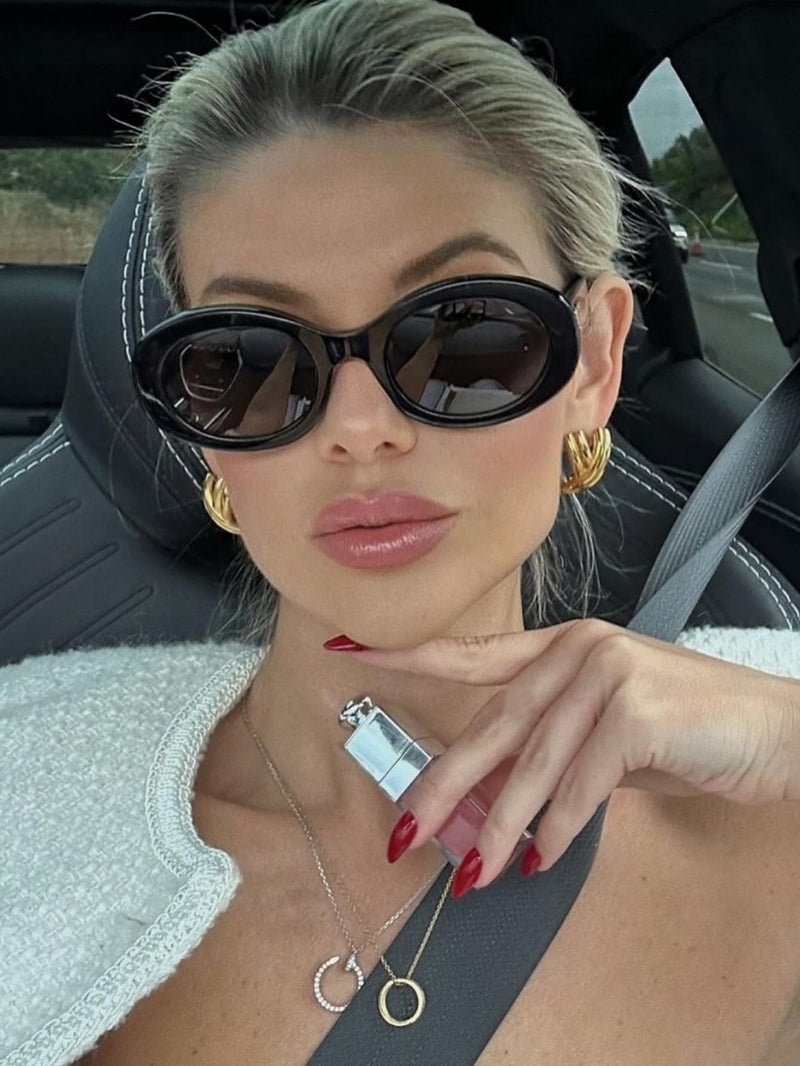 TYA Retro Oval Sunglasses for Women 90s Round Chic UV400 Protection 2026 Chunky Thick Frame Sun Glasses - Image 2
