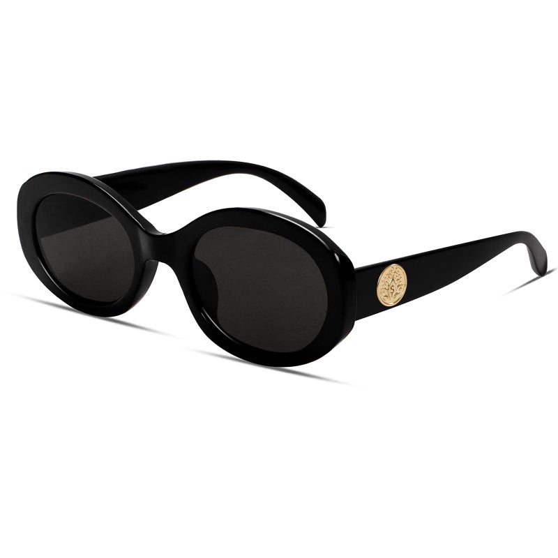 TYA Retro Oval Sunglasses for Women 90s Round Chic UV400 Protection 2026 Chunky Thick Frame Sun Glasses - Image 1