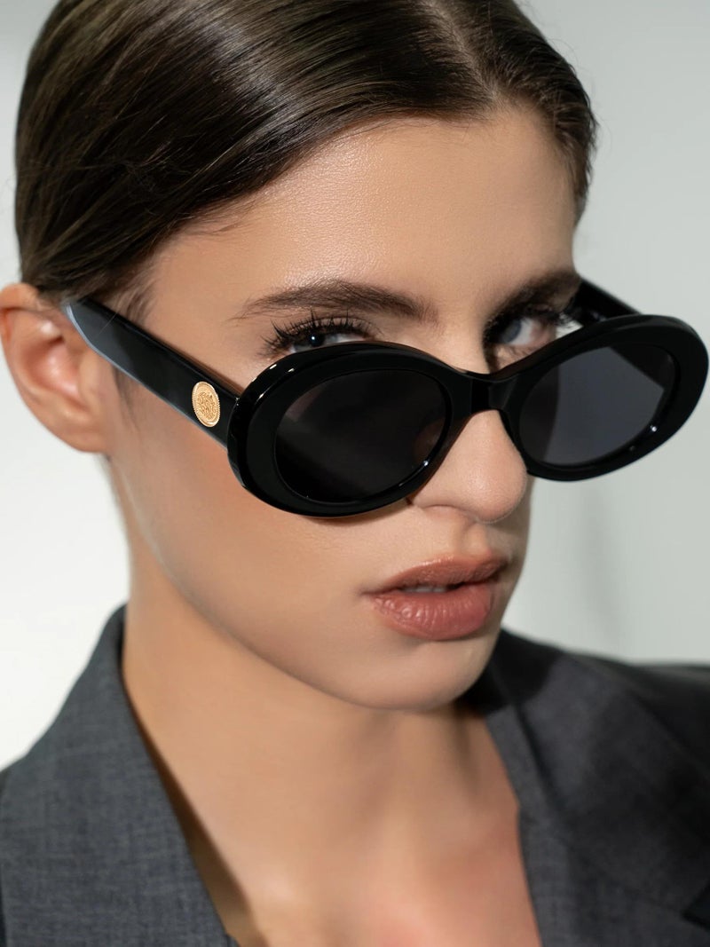 TYA Retro Oval Sunglasses for Women 90s Round Chic UV400 Protection 2026 Chunky Thick Frame Sun Glasses - Image 3