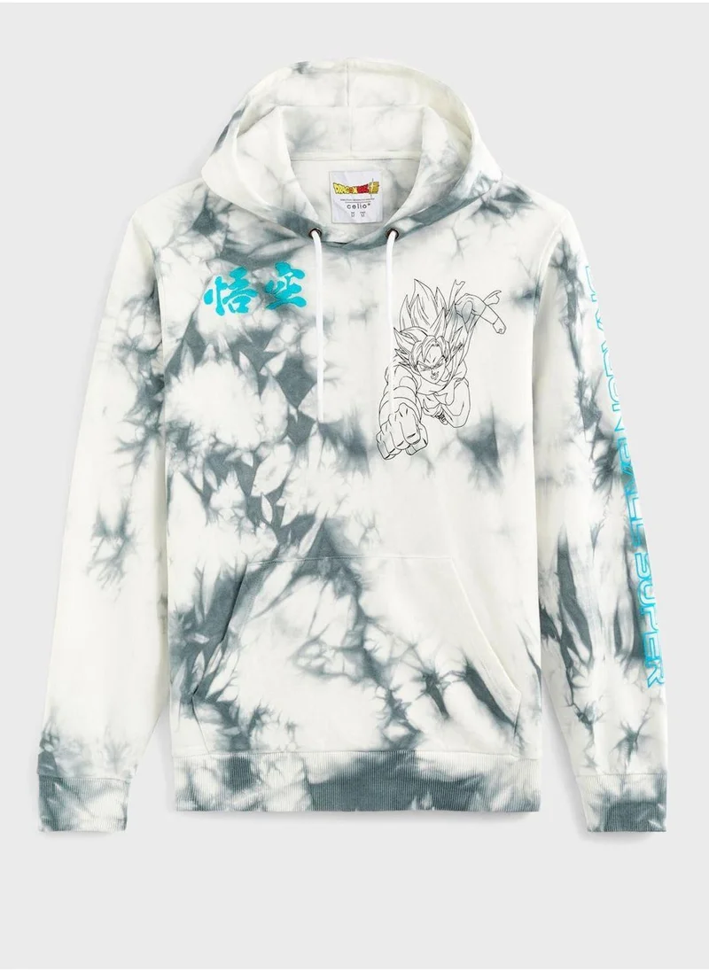 Celio Printed Pullover Hoodie