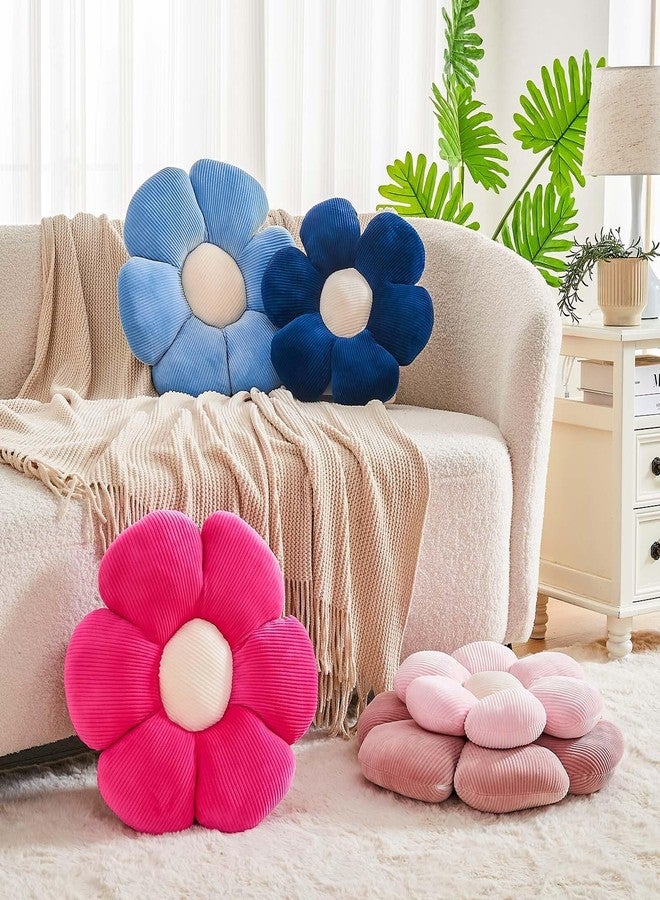 Kcvvcr Dusty Pink Flower Pillow, 14.9" Cute Flower Shaped Floor Pillow, Aesthetic Floral Plush Daisy Decorative Throw Pillows for Bed Sofa Couch - Image 3