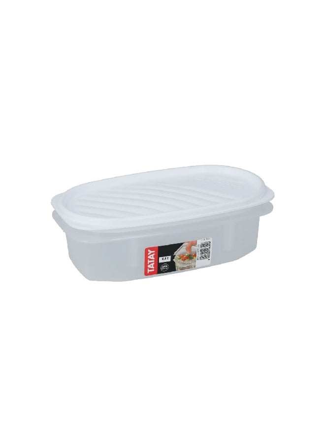 TATAY BPA Free High Quality Plastic Oval Shaped Food Container White 0.5 L 1163001  - Image 3