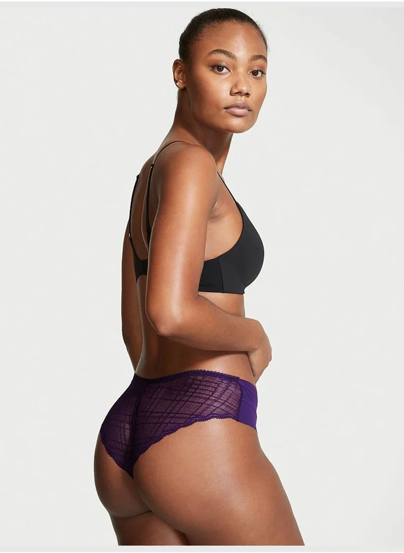 Victoria's Secret Solid Plaid Lace Cheeky Panty