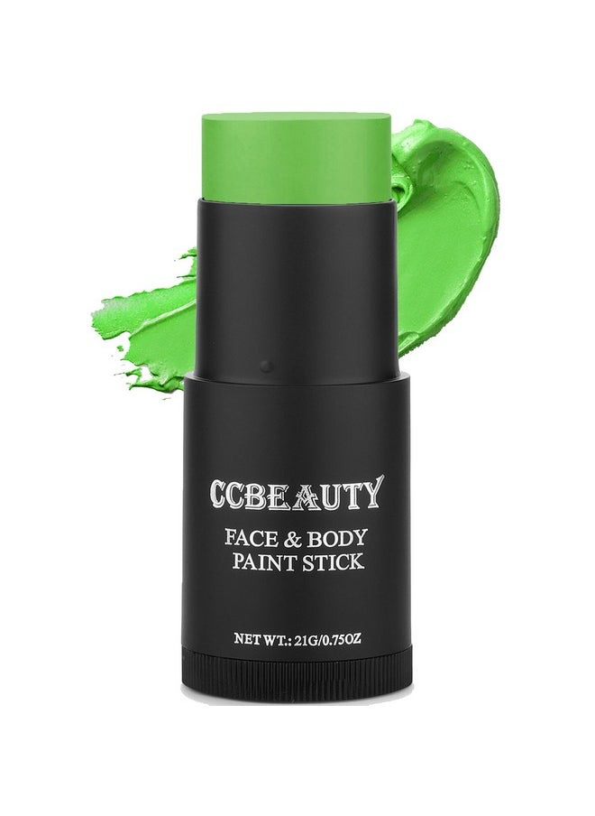 CCbeauty CCBeauty Light Green Face Body Paint Stick, Lime Green Eye Black for Sports, St. Patrick's Day Foundation, Goblin Hulk Shrek Hunting Camo Witch Makeup for Halloween Cosplay Costume Parties  - Image 1
