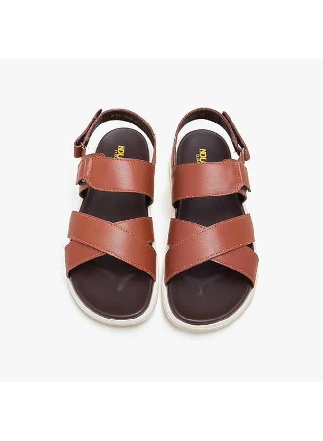 نديور صندل رجالي NDURE Air Steps | نعل داخلي من الجلد الصناعي المتين مع رغوة سحابية | نعل خارجي خفيف من EVA، أصابع دائرية، مريح طوال اليوم - Image 2