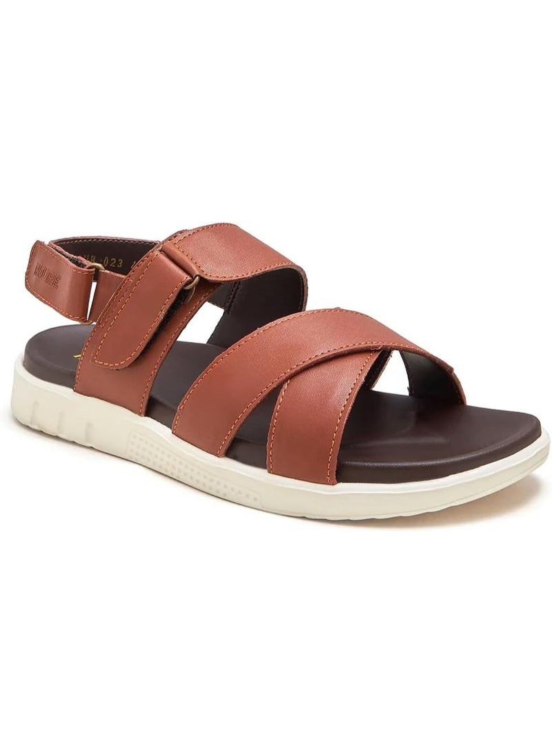 نديور صندل رجالي NDURE Air Steps | نعل داخلي من الجلد الصناعي المتين مع رغوة سحابية | نعل خارجي خفيف من EVA، أصابع دائرية، مريح طوال اليوم - Image 1