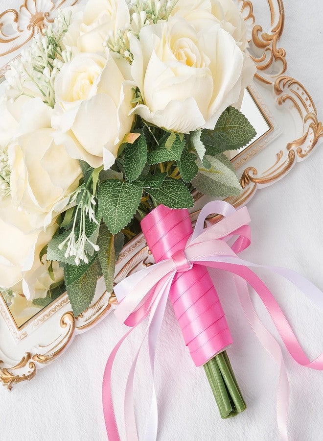 Mauproy 4 Rolls 3/8 Inch Pink Satin Ribbon - Image 5