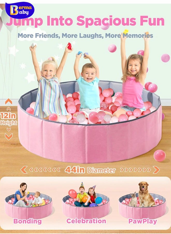 Berma Baby Baby Ball Pit for Toddlers,Folding Portable Ball Pool Ball Pit Ocean Ball Macaroon Colorful Pit Water Pool Ocean Wave Ball for Kids Playhouse Pool Ball Pit Accessories  (Baby Ball Pit)  - Image 3