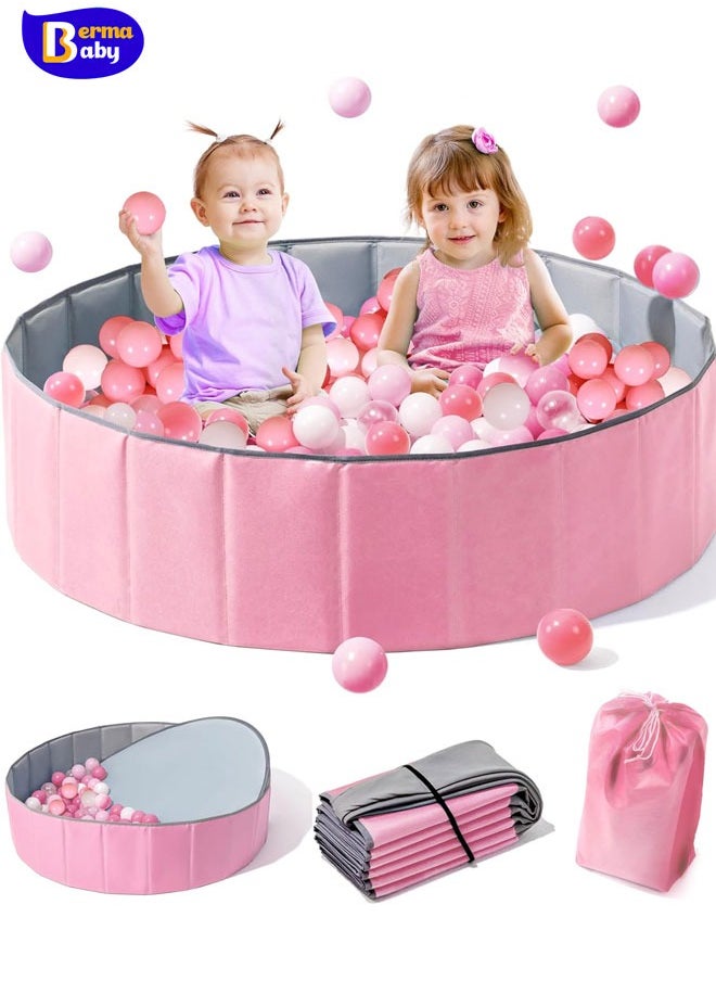Berma Baby Baby Ball Pit for Toddlers,Folding Portable Ball Pool Ball Pit Ocean Ball Macaroon Colorful Pit Water Pool Ocean Wave Ball for Kids Playhouse Pool Ball Pit Accessories  (Baby Ball Pit)  - Image 1