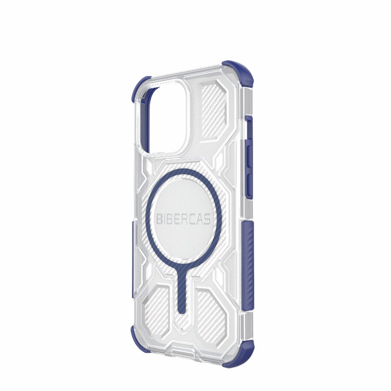 BIBERCAS For Iphone 13 Pro Transparent Color Series Magsafe Air Bag Shockproof Phone Case(Blue) - Image 3