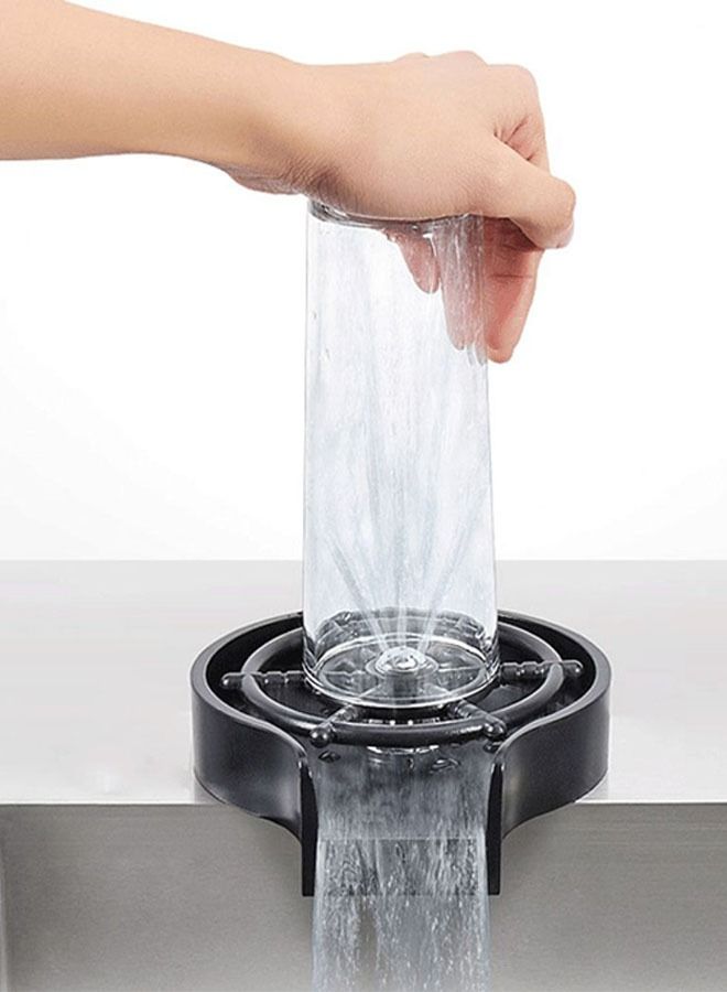 Glass Rinser for Kitchen Sink  Automatic Cup Washer  Coffee Pitcher Wash Cup Tool Kitchen Quick Rinse for Baby Bottle Kitchen Sink Automatic Washing Device Black  - Image 5