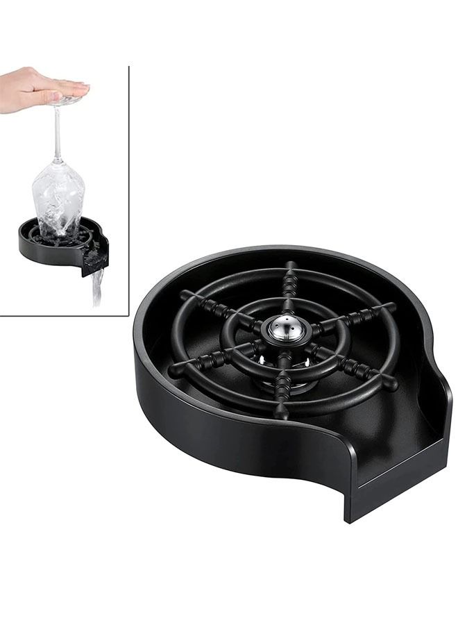Glass Rinser for Kitchen Sink  Automatic Cup Washer  Coffee Pitcher Wash Cup Tool Kitchen Quick Rinse for Baby Bottle Kitchen Sink Automatic Washing Device Black  - Image 1
