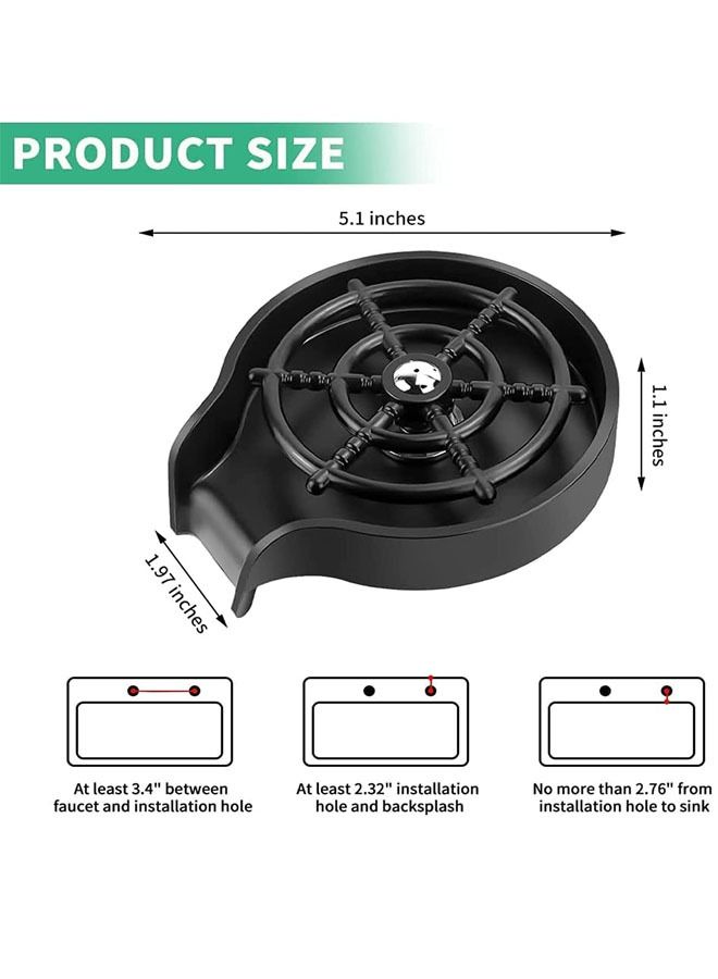 Glass Rinser for Kitchen Sink  Automatic Cup Washer  Coffee Pitcher Wash Cup Tool Kitchen Quick Rinse for Baby Bottle Kitchen Sink Automatic Washing Device Black  - Image 3