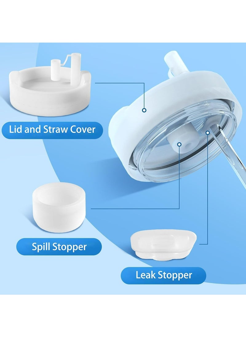 Oasisgalore Silicone Spill Stopper for Stanley Quencher 40oz - Leakproof Tumbler Accessories with Straw Cap (Set)  - Image 3