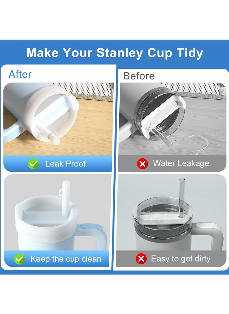 Oasisgalore Silicone Spill Stopper for Stanley Quencher 40oz - Leakproof Tumbler Accessories with Straw Cap (Set)  - Image 4