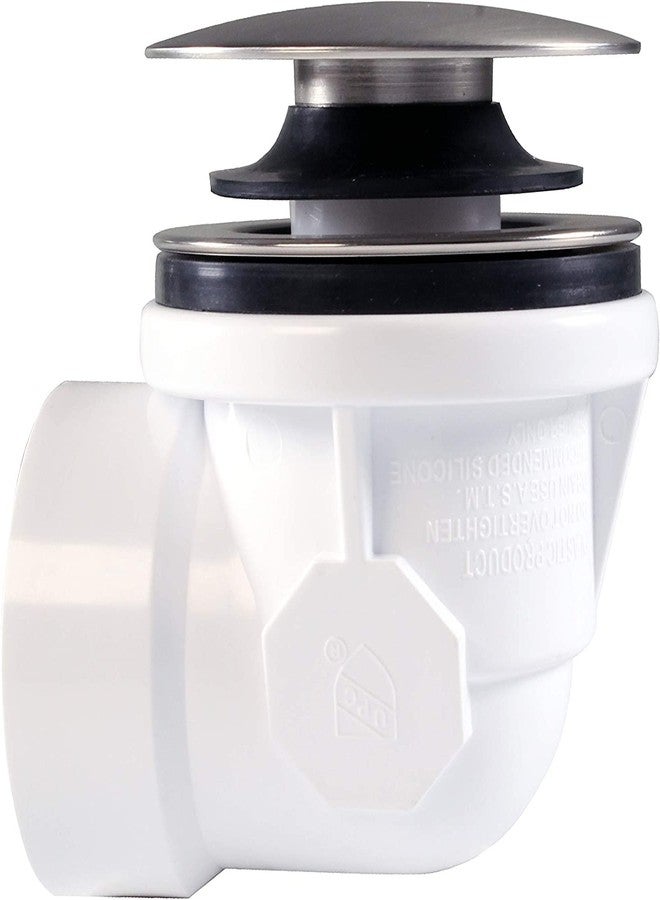 Westbrass A493244H-05 14" Sch. 40 PVC Bath Waste & Overflow Assembly with Illusionary Faceplate and Tip-Toe Drain Plug, Polished Nickel - Image 5