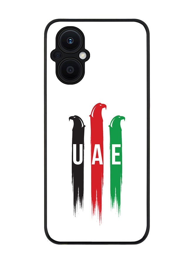 Stylizedd Rugged Black edge case for Oppo Reno7 Z  Slim fit Soft Case Flexible Rubber Edges Anti Drop TPU Gel Thin Cover - UAE Falcons - Image 1