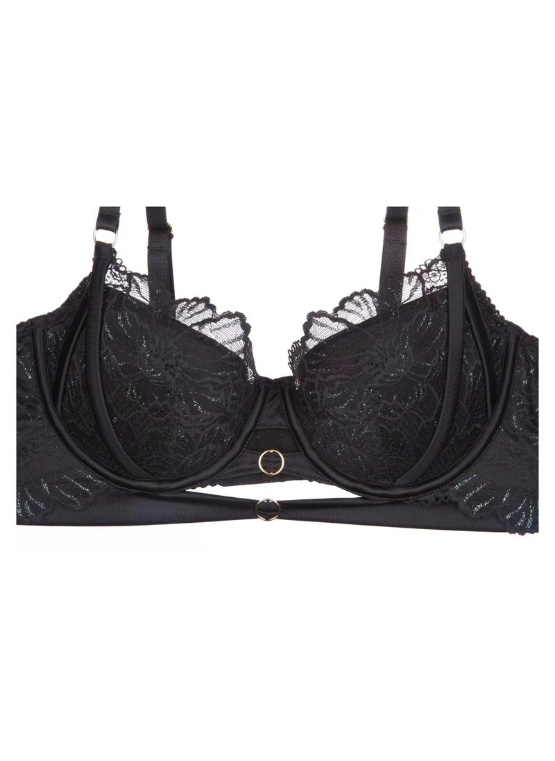 Loquat - Squality French Bra Lace Bra Set Black - Image 1