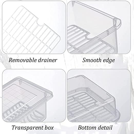 Netiva Fridge Storage Boxes(Pack of 6) Fridge Organizer With Removable Drain Plate Tray, Fridge Storage Container (2500 Ml) - Image 3