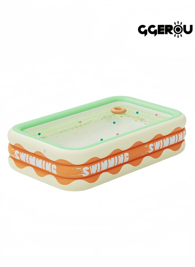 GGEROU Inflatable Swimming Pool,Family Sized Inflatable Pool, Easy Setup Inflatable Pool,Inflatable Castle Water Park,Summer Water Party (3Meters) - Image 1