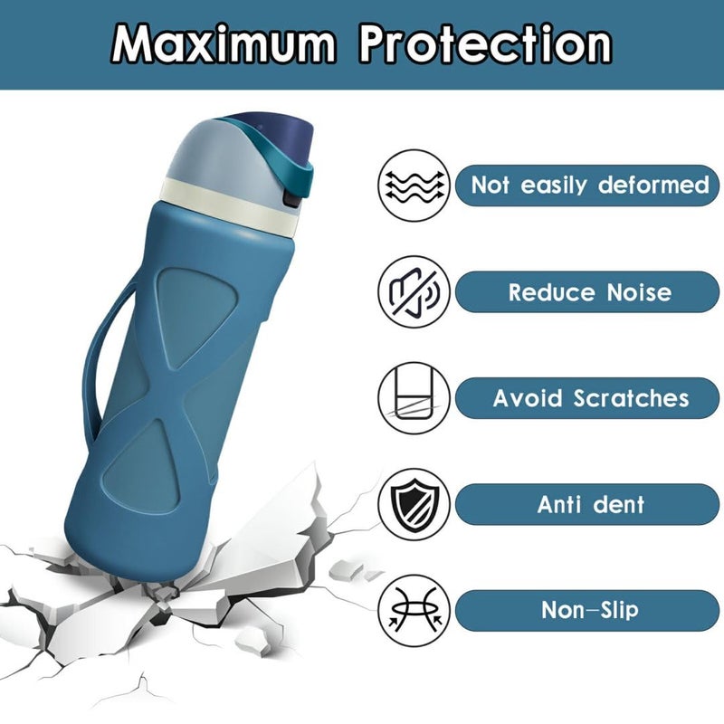 BKBY Silicone Boot with Handle Compatible with Owala 24 oz, Full Protective Anti Scratch & Reduce Dent Sleeve Cover, All-Round Wrap Protector Compatible with FreeSip Water Bottles - Image 3