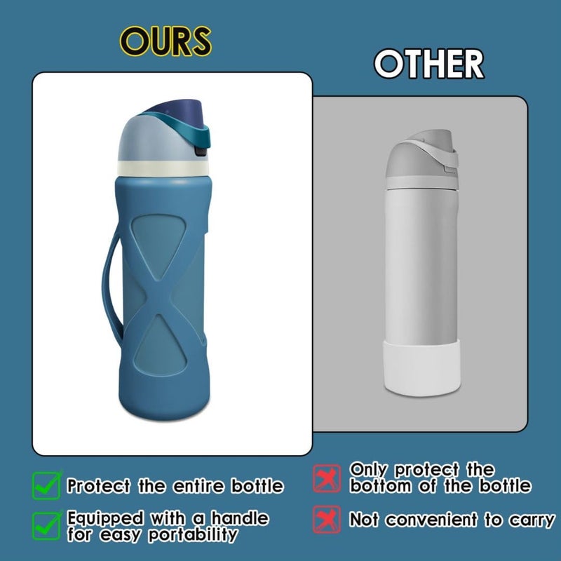 BKBY Silicone Boot with Handle Compatible with Owala 24 oz, Full Protective Anti Scratch & Reduce Dent Sleeve Cover, All-Round Wrap Protector Compatible with FreeSip Water Bottles - Image 5