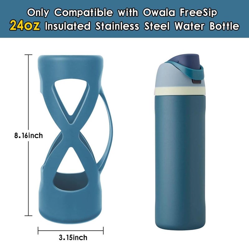 BKBY Silicone Boot with Handle Compatible with Owala 24 oz, Full Protective Anti Scratch & Reduce Dent Sleeve Cover, All-Round Wrap Protector Compatible with FreeSip Water Bottles - Image 2