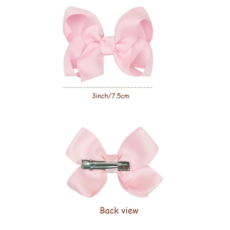 JOYOYO 40PCS 3Inch Hair Bows for Girls Grosgrain Ribbon Bow Toddler Hair Accessories with Alligator Clips in 20 Color Pairs for Baby Girls Kids Toddlers Teens - Image 2
