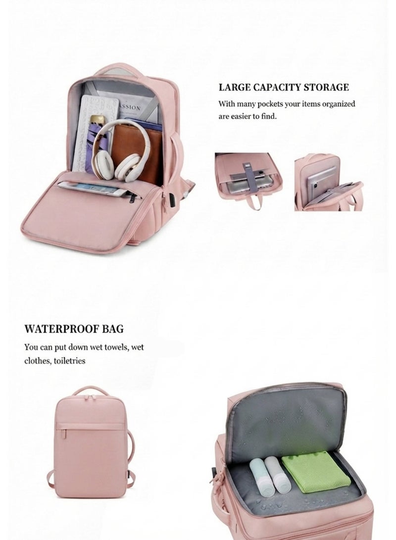 Travel Backpack with 18 -inch Laptop and , Waterproof Large Capacity Daypack with USB Charging Port, Carry On Weekender Bag with Wet and Dry Separation, Suitable for Daily Commute, Overnight Flight and Short Trips - Image 3