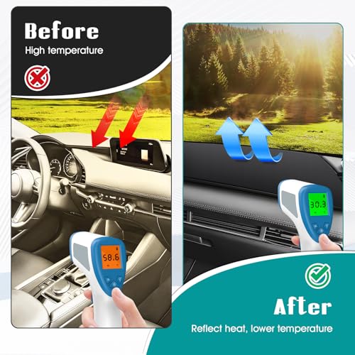 FIILINES Dash Cover for 2019-2025 Mazda 3, Dashboard Mat Accessories Dash Cover Sunshade Nonslip Mesh Protector No Glare Black - Image 5