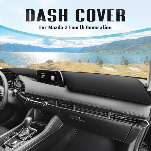 FIILINES Dash Cover for 2019-2025 Mazda 3, Dashboard Mat Accessories Dash Cover Sunshade Nonslip Mesh Protector No Glare Black - Image 2