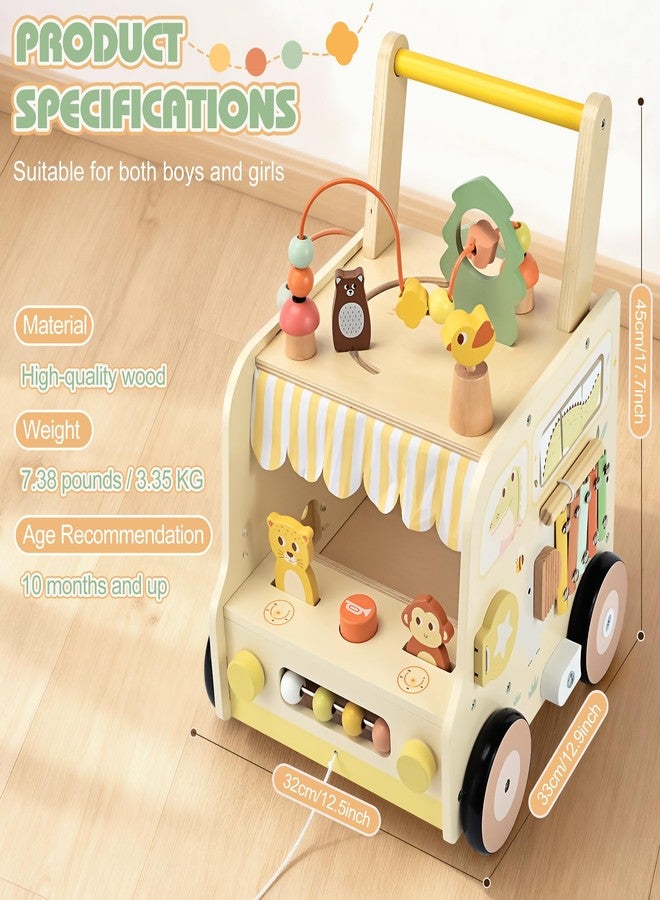 Pithfor Wooden Activity Cube Push Walker, Wooden Baby Walker, Montessori Toys for Babies 10-12 Months 1 2 3 Years Old Boys & Girls, Help Learning to Walk & Sit-to-Stand - Image 2