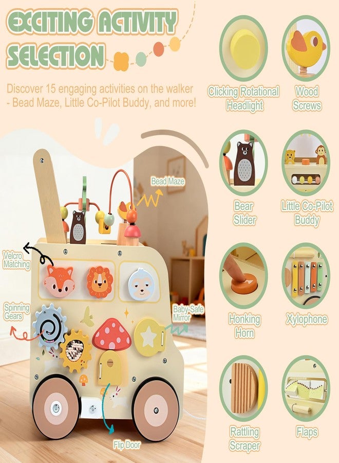 Pithfor Wooden Activity Cube Push Walker, Wooden Baby Walker, Montessori Toys for Babies 10-12 Months 1 2 3 Years Old Boys & Girls, Help Learning to Walk & Sit-to-Stand - Image 5