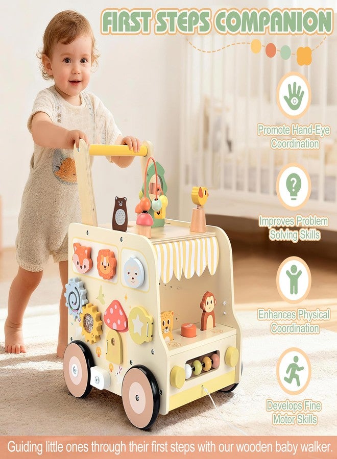 Pithfor Wooden Activity Cube Push Walker, Wooden Baby Walker, Montessori Toys for Babies 10-12 Months 1 2 3 Years Old Boys & Girls, Help Learning to Walk & Sit-to-Stand - Image 3