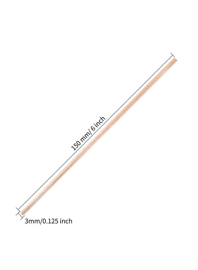 Senkary Wooden Dowel Rods 1/8 X 6 Inch Unfinished Natural Wood Craft Dowel Rods 100 Pieces - Image 3