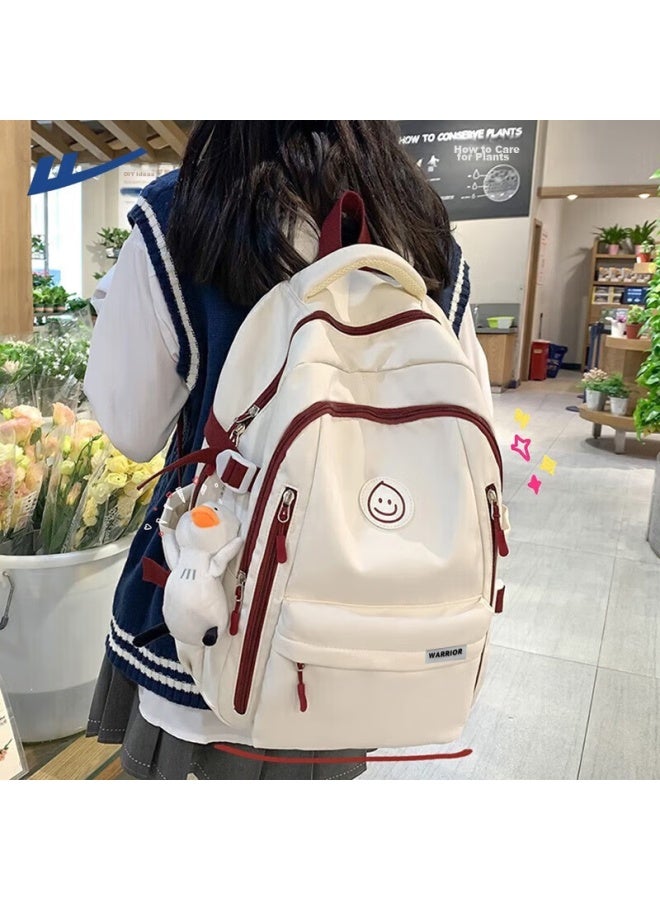 Pull Back Huili Backpack For Women, Large Capacity, Suitable For Middle School, High School And College Students, Fashionable Cute Double Shoulder Bag, Lightweight Water-resistant Laptop Bag - Image 1