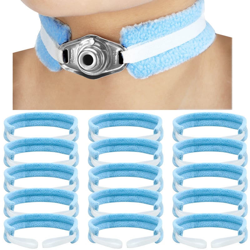 Sosation Sosation 15 Pcs Tracheostomy Tube Holder Adjustable Tracheostomy Supplies Tube Holder Soft Reusable Care Kits for Men and Women One Size Fits Most People 