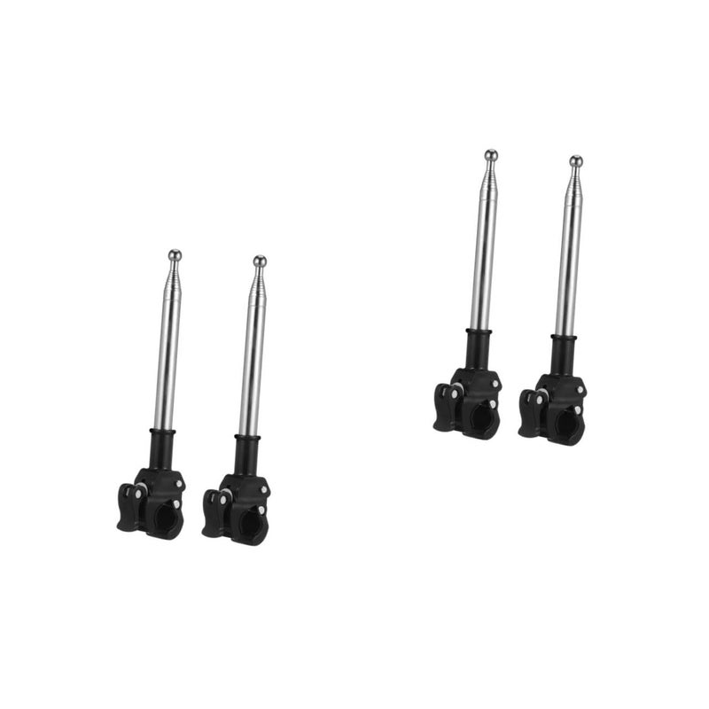 Retractable Motorcycle Handlebar Flag Pole Mount Stainless Steel Bracket 4 Pack - Image 2