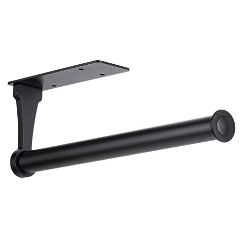 Honmein Paper Towel Holder, Aluminum Alloy Paper Towel Holders, Stylish Wall Mount and Under Cabinet Paper Towel Holders for Easy Access (Black) - Image 1