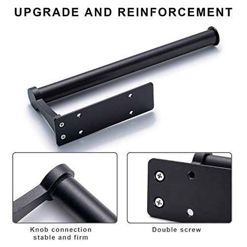 Honmein Paper Towel Holder, Aluminum Alloy Paper Towel Holders, Stylish Wall Mount and Under Cabinet Paper Towel Holders for Easy Access (Black) - Image 3