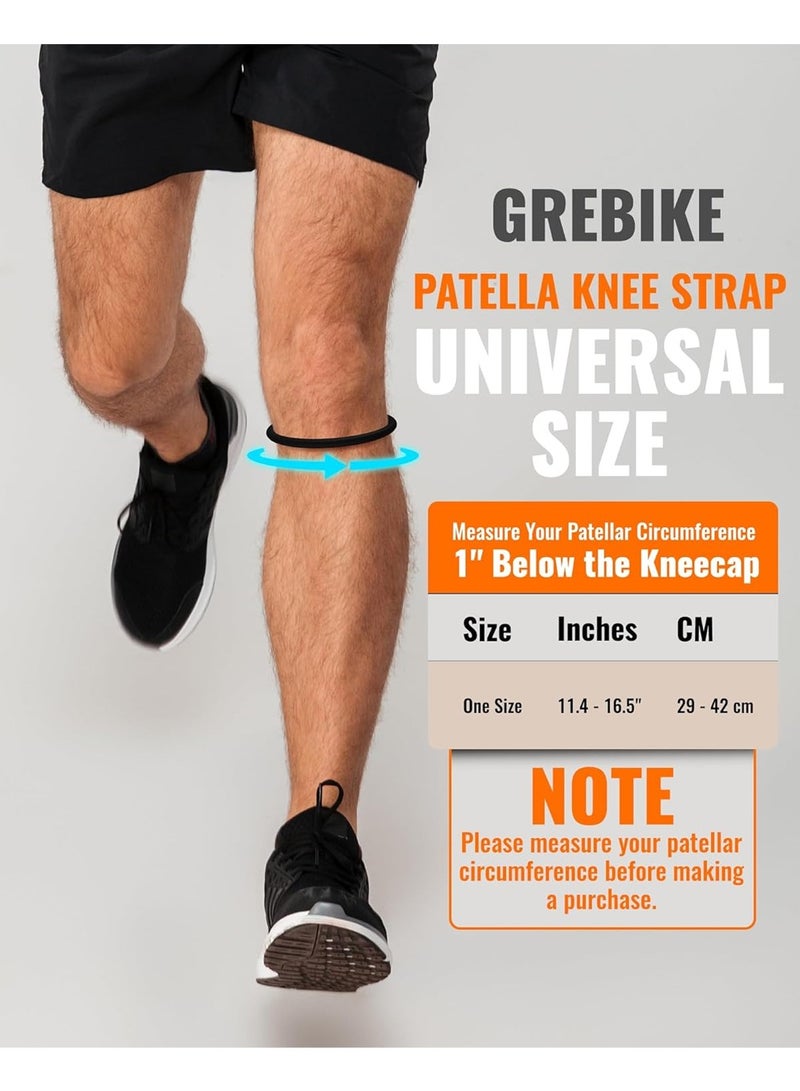 Generic 2PCS Patella Band for Knee Pain Relief, Patellar Tendon Support Strap for Tennis, Running, Jumpers, Soccer, Basketball and Hiking, Breathable & Lightweight Patella Stabilizer Knee Strap Brace Support for Women and Men, Comes with Storage Bag (Black) - Image 4