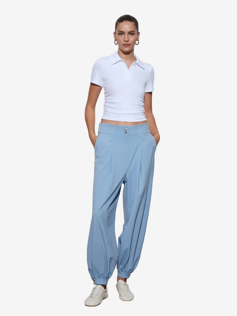 ديلفين DILVIN Striped High Waisted Wide Leg Trousers