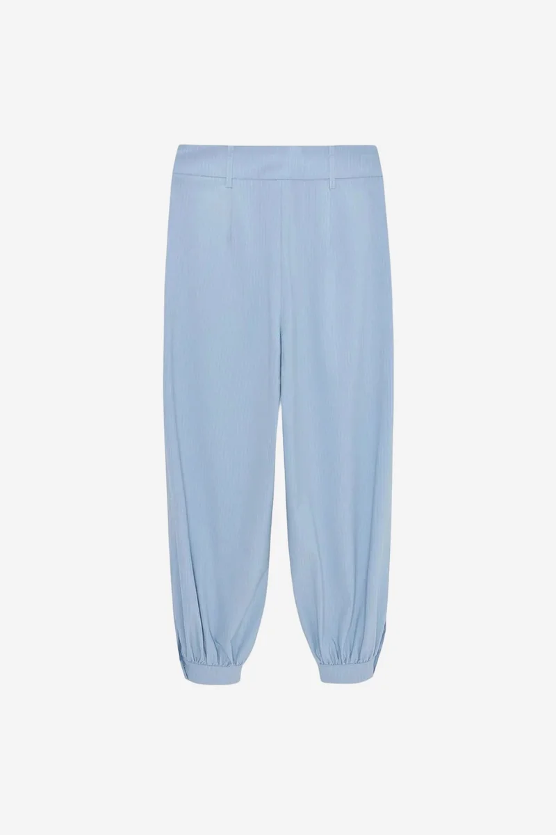 Dilvin Baby Blue DILVIN Striped High Waisted Wide Leg Trousers for Women | Best Price UAE