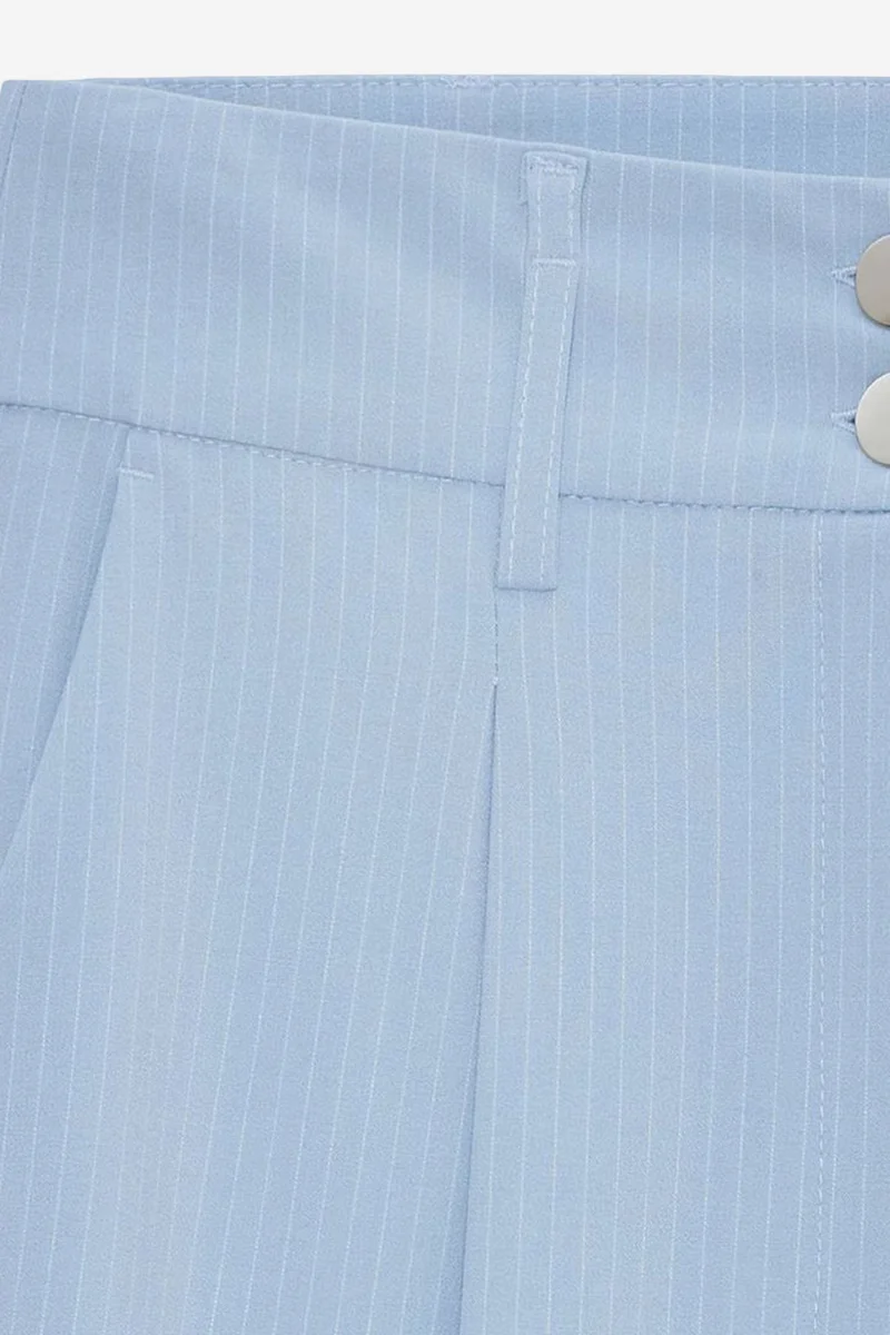 Dilvin Baby Blue DILVIN Striped High Waisted Wide Leg Trousers for Women | Best Price UAE