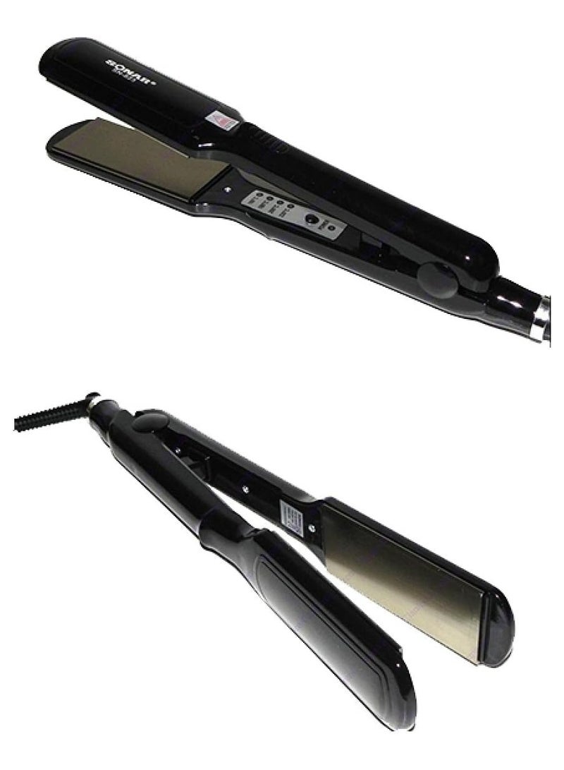 Sonar 80W Hair Straightener SN-823, 80W Power Indicator Light with Fast Heating for All Hair Types Temperature Control 120-200 Super Straight Styles, Never Stick to Hair