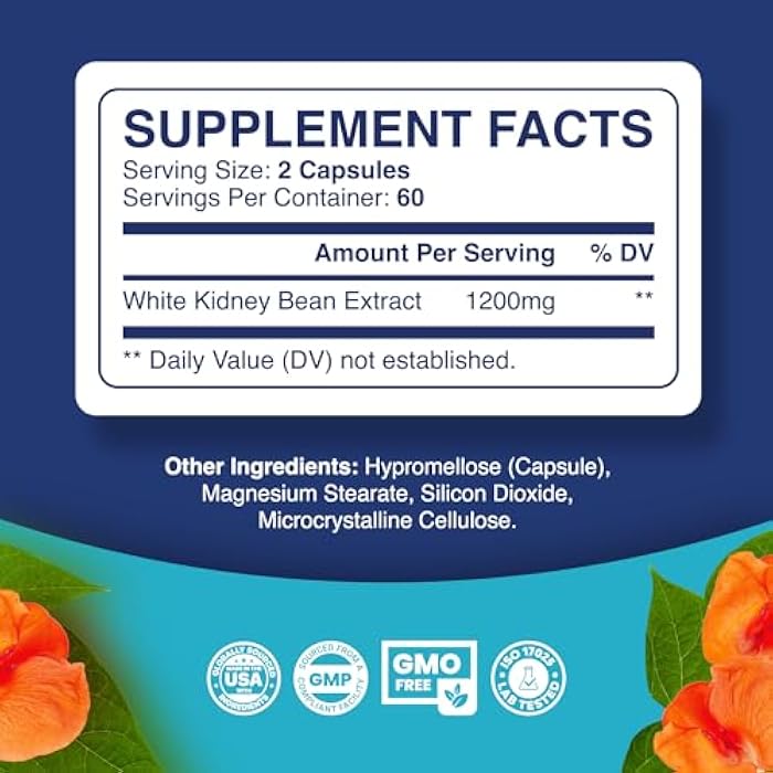 Phytoral White Kidney Bean Extract Carb Blocker - White Kidney Beans Supplement for Metabolism Boost & Ease Calories from Starchy Food - Carb Control Supplements - 120 Capsules - Image 3