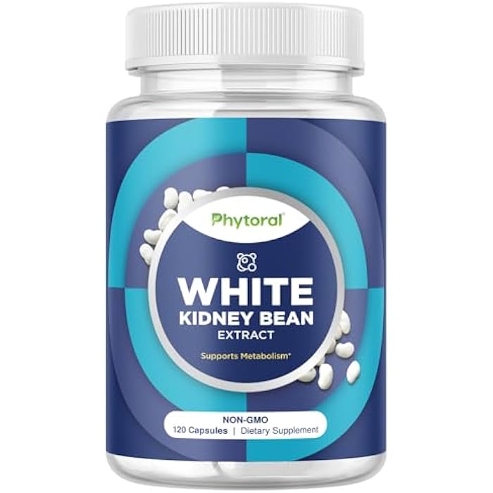 Phytoral White Kidney Bean Extract Carb Blocker - White Kidney Beans Supplement for Metabolism Boost & Ease Calories from Starchy Food - Carb Control Supplements - 120 Capsules - Image 1