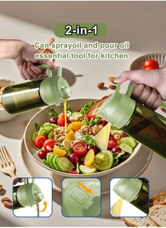 HomarKet 2PCS 16oz/470ml Light-Blocking Dark Oil Sprayer for Cooking, 2 in 1 Olive Oil Dispenser Bottle for Kitchen, Premium Green Glass Oil Bottle, Food-Grade Oil Mister for Air Fryer, BBQ(Green&yellow)  - Image 4